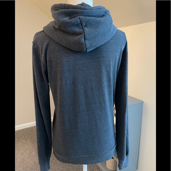 Aviator Nation Charcoal Hoodie Blue Striped M - Picture 7 of 11